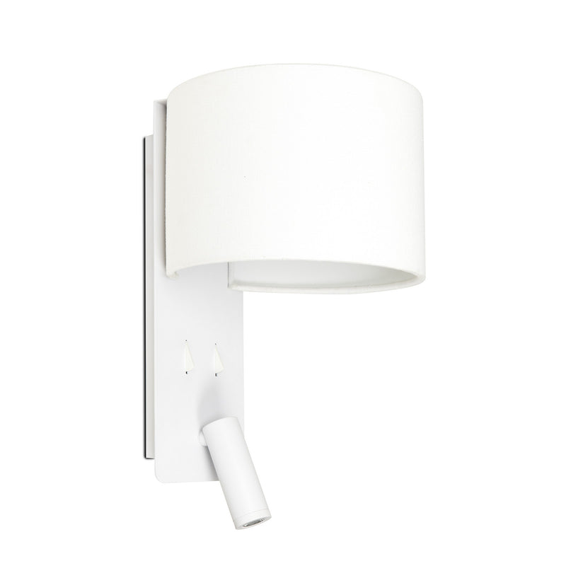 Applique murale Fold en tissu, blanc, 2 lumières, hauteur 30 cm