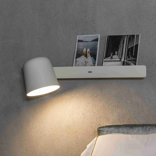 Applique murale Tila en acier, blanc, hauteur 46 cm