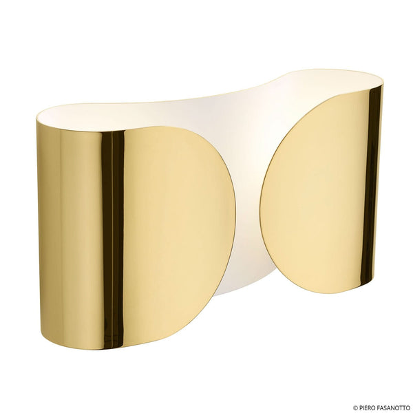 Applique murale Foglio en acier, doré, 2 lumières, hauteur 21 cm