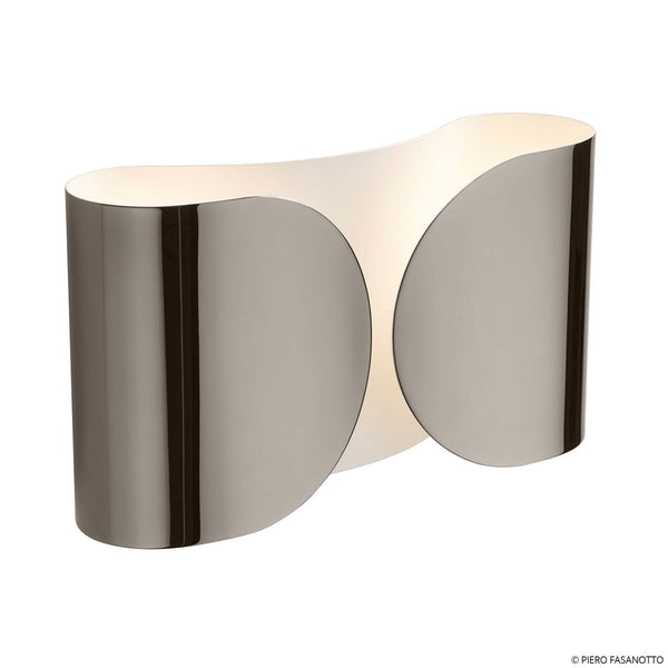 Applique murale Foglio en acier, noir métallisé, 2 lumières, hauteur 21 cm