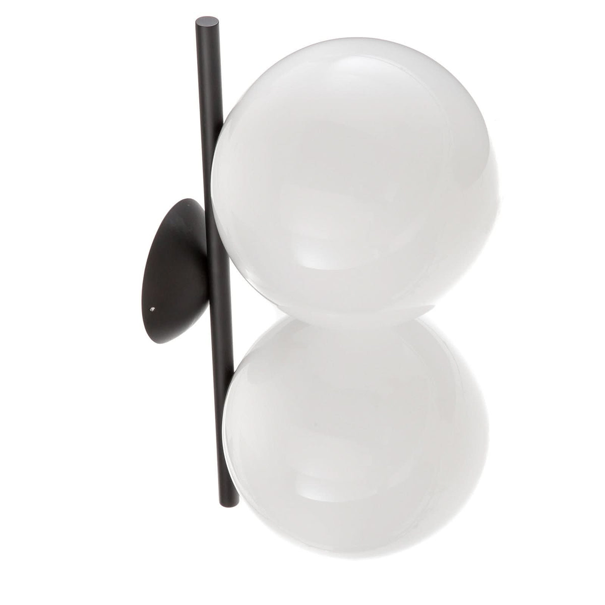 Applique murale IC C/W1 Double en verre, noir et blanc, 2 lumières, Ø 20 cm