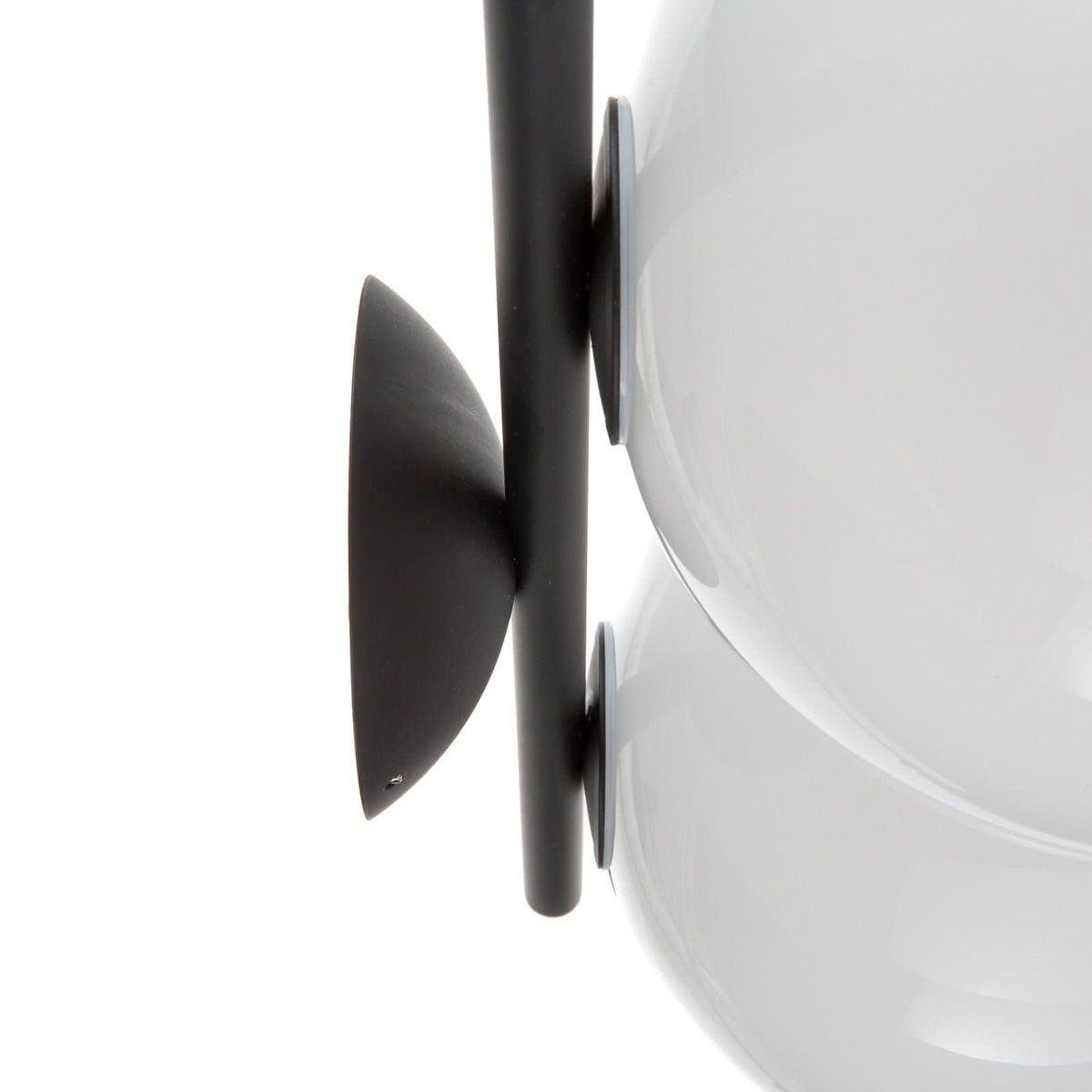 Applique murale IC C/W1 Double en verre, noir et blanc, 2 lumières, Ø 20 cm