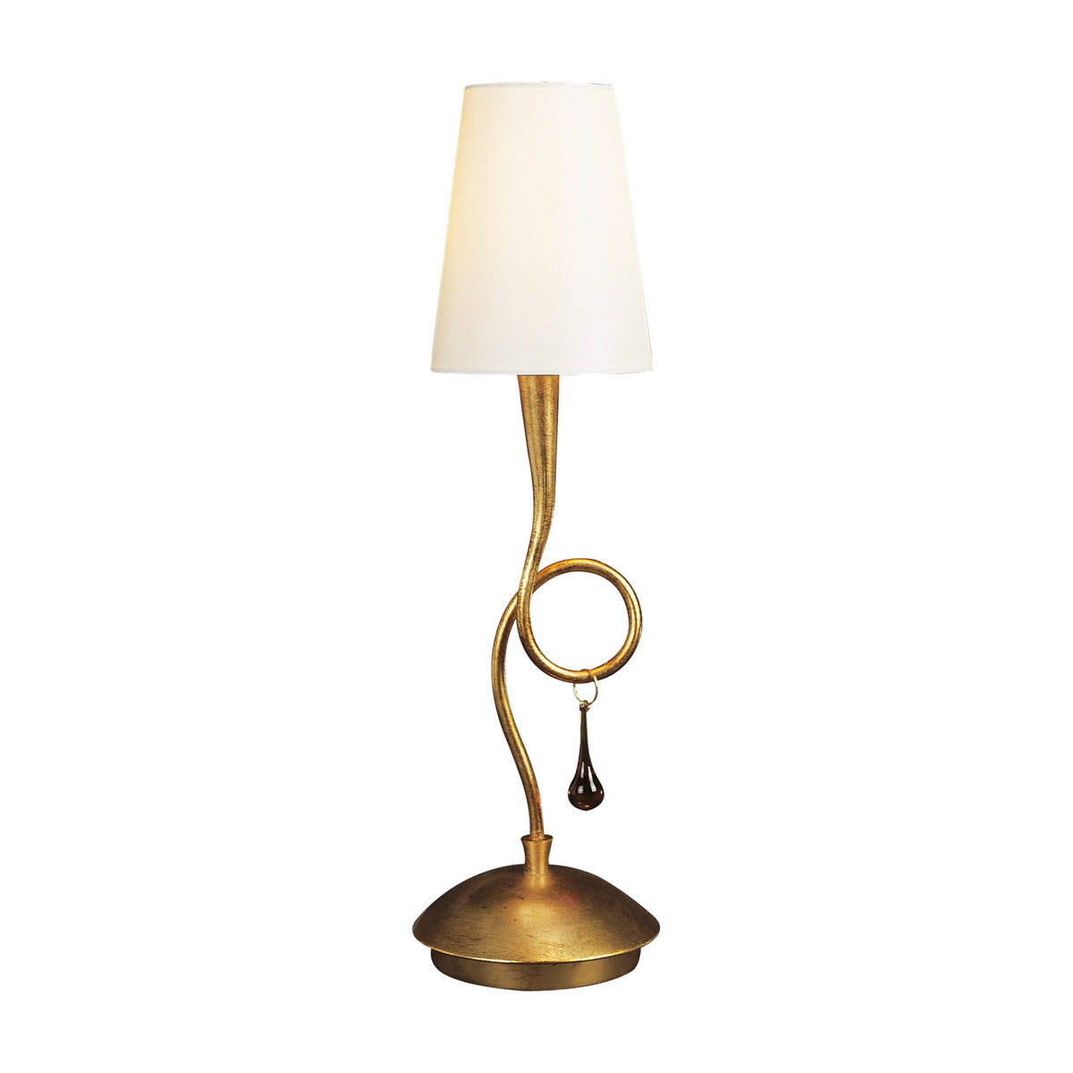 Lampe à poser Paola dorée, verre
