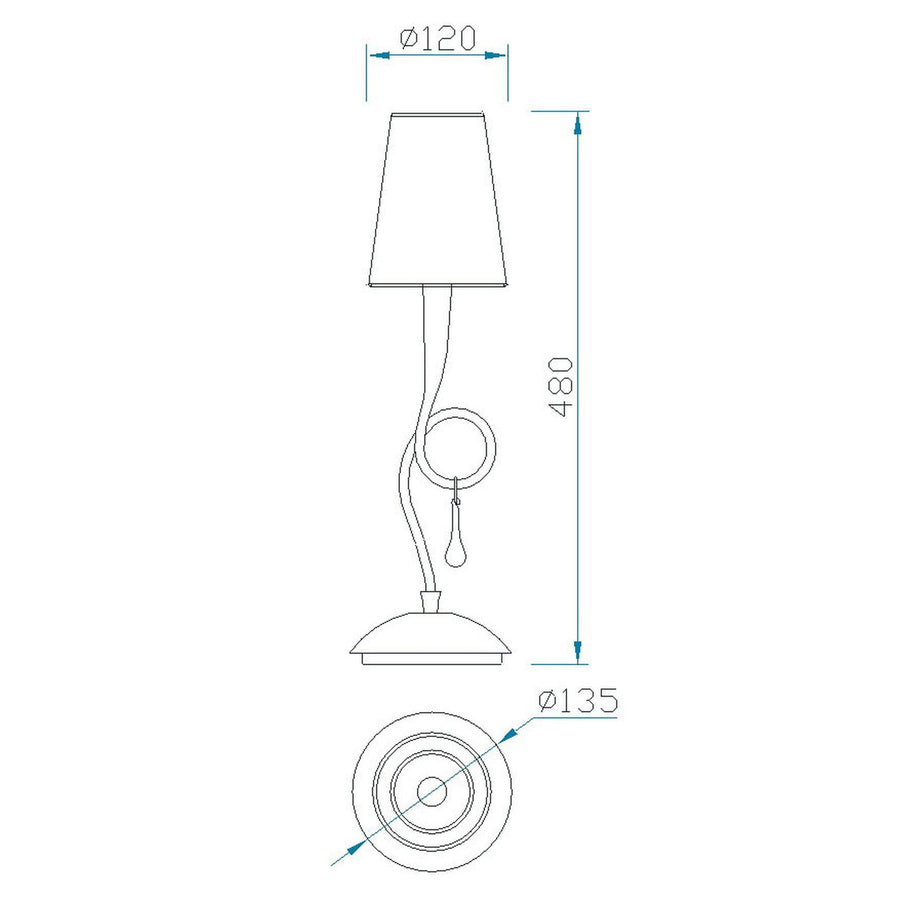 Lampe à poser Paola dorée, verre