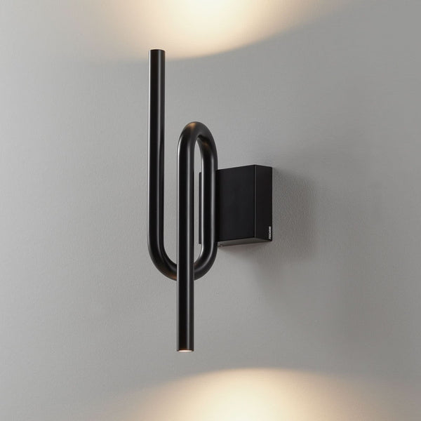 Applique murale LED Tobia en métal, noir, hauteur 40 cm