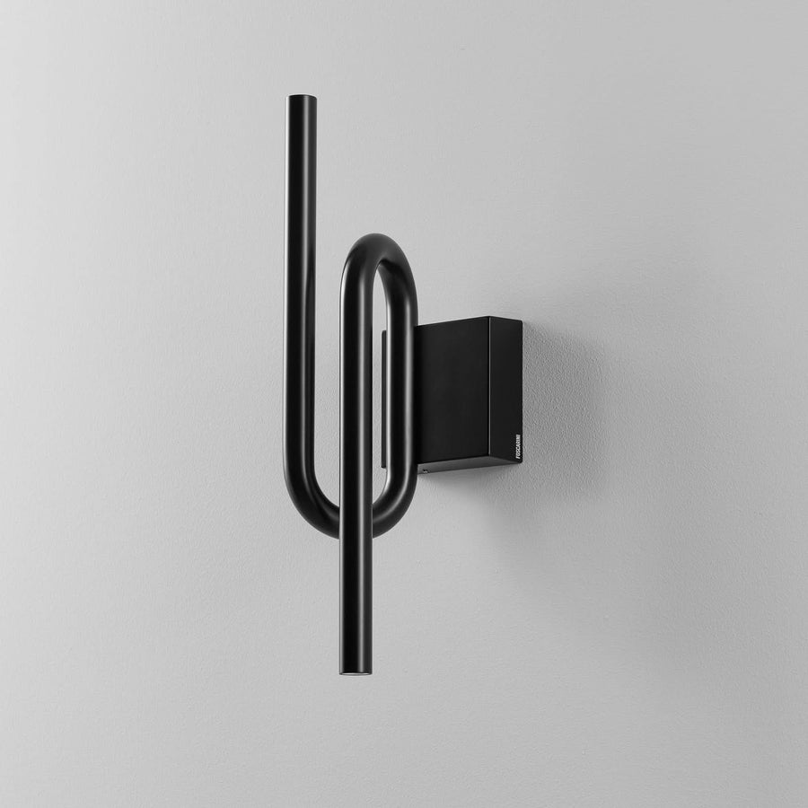Applique murale LED Tobia en métal, noir, hauteur 40 cm