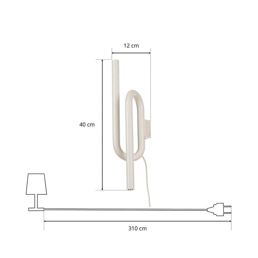 Applique murale LED Tobia en métal, blanc, 2 lumières, hauteur 40 cm