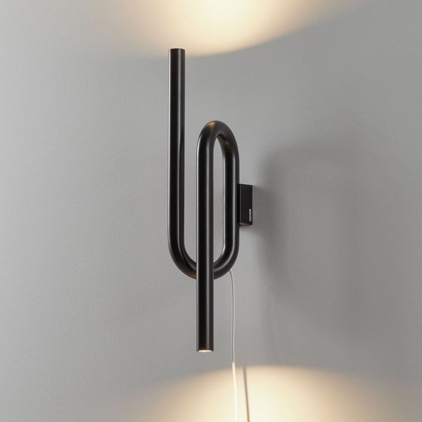 Applique murale LED Tobia en métal, noir, 2 lumières, hauteur 40 cm