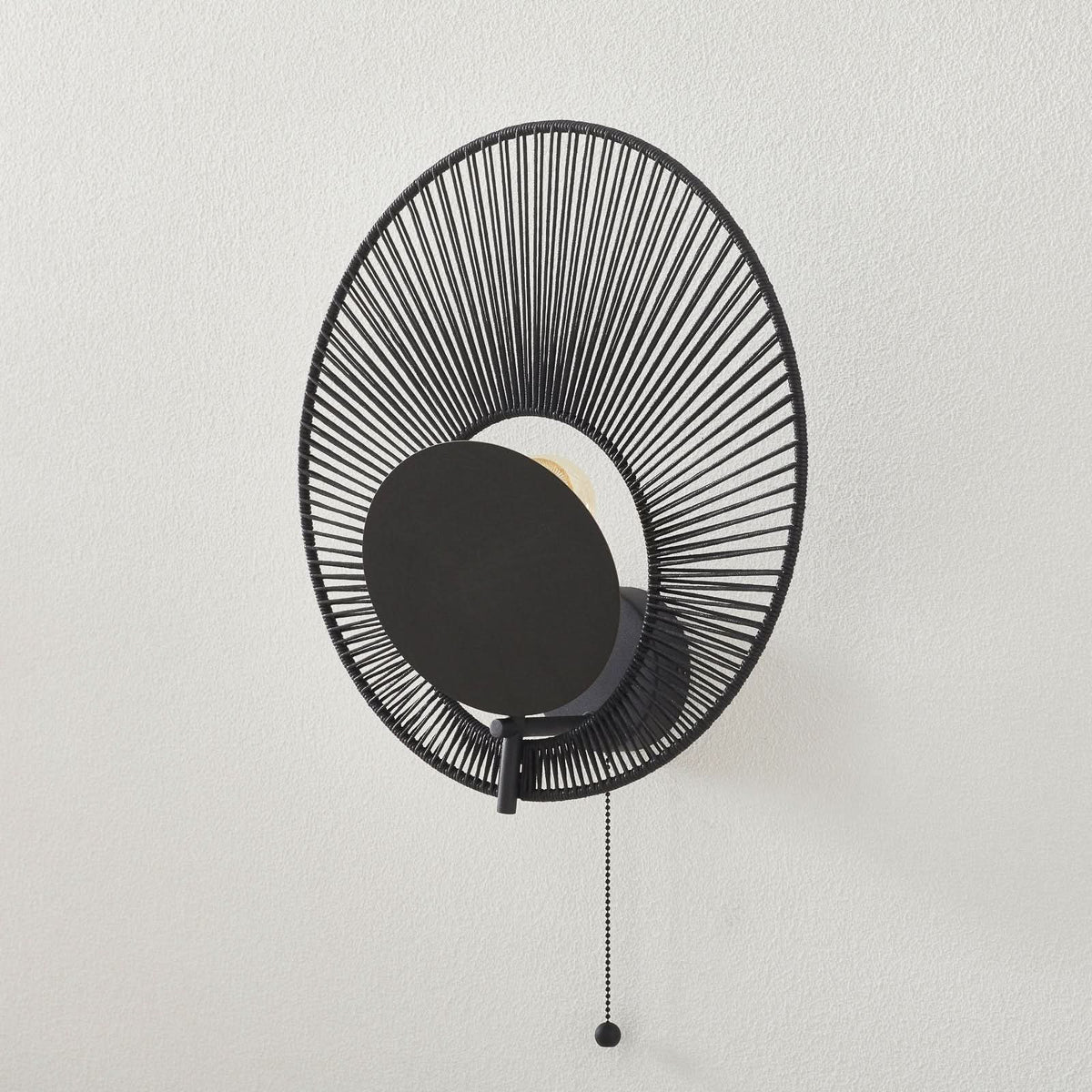 Applique murale Oyster en coton, noir, Ø 40 cm