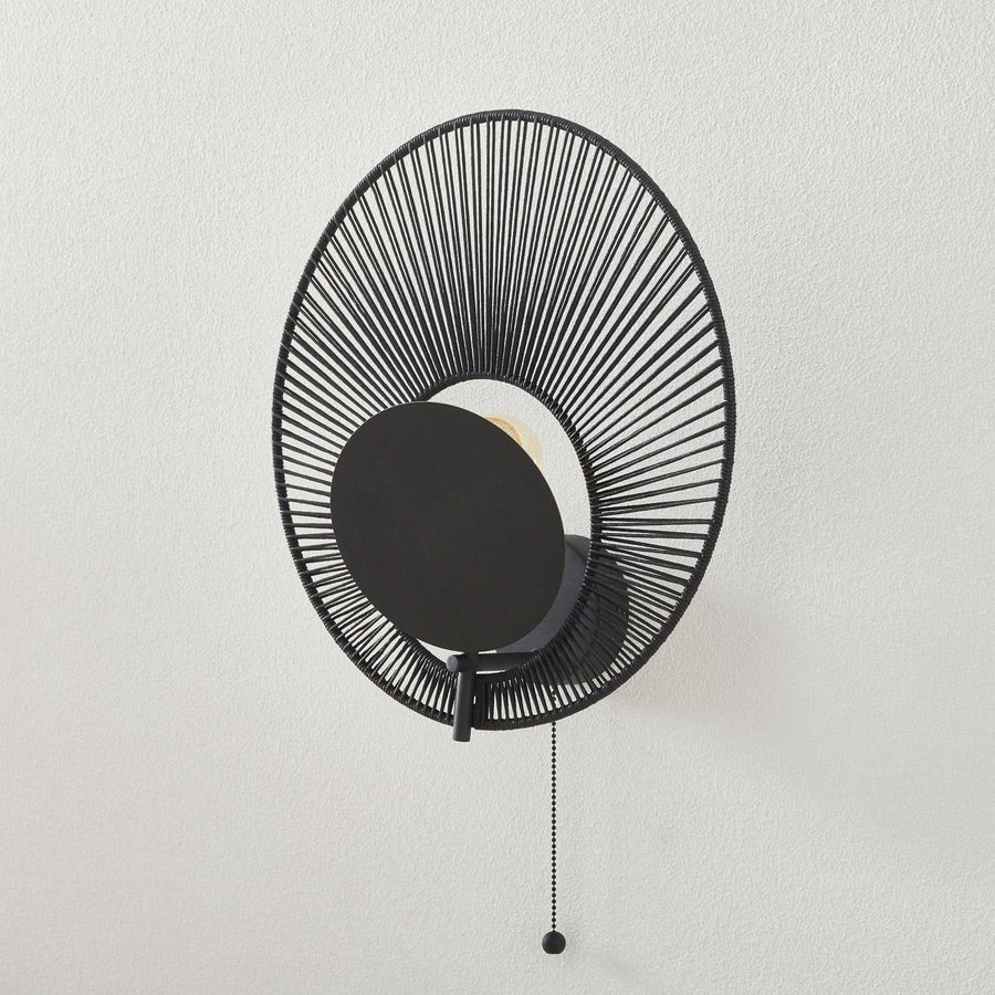 Applique murale Oyster en coton, noir, Ø 40 cm
