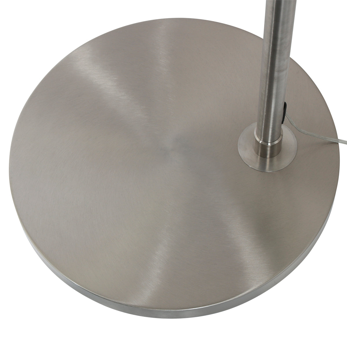Lampadaire couleur acier / lampadaire arqué Sparkled Light 3963ST, incluant un abat-jour noir avec intérieur doré.