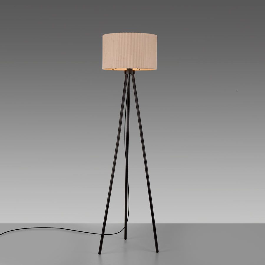 Lampadaire entier avec câble au sol et interrupteur de pied visible