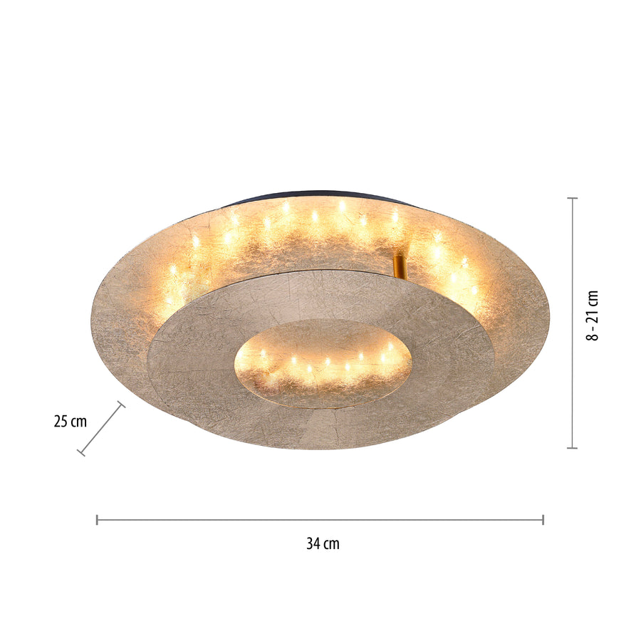 Plafonnier Nevis doré, L 25,5 cm