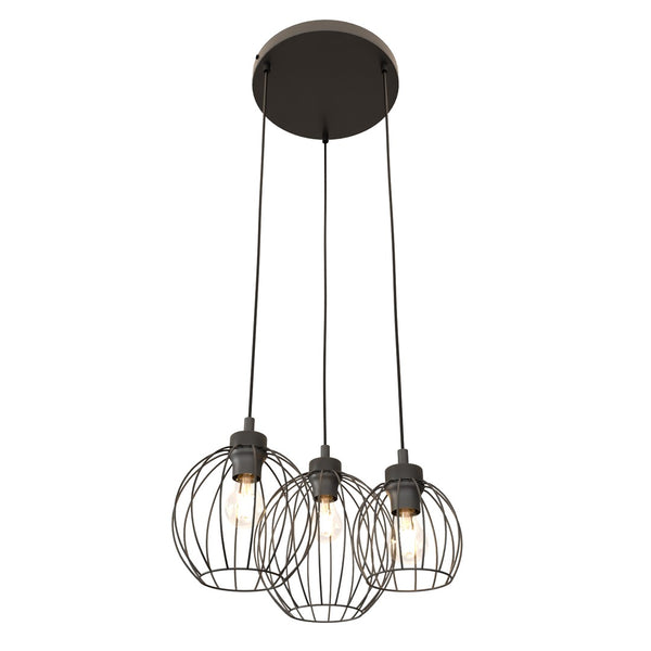 Suspension Nando 3 lumières noire, Premium