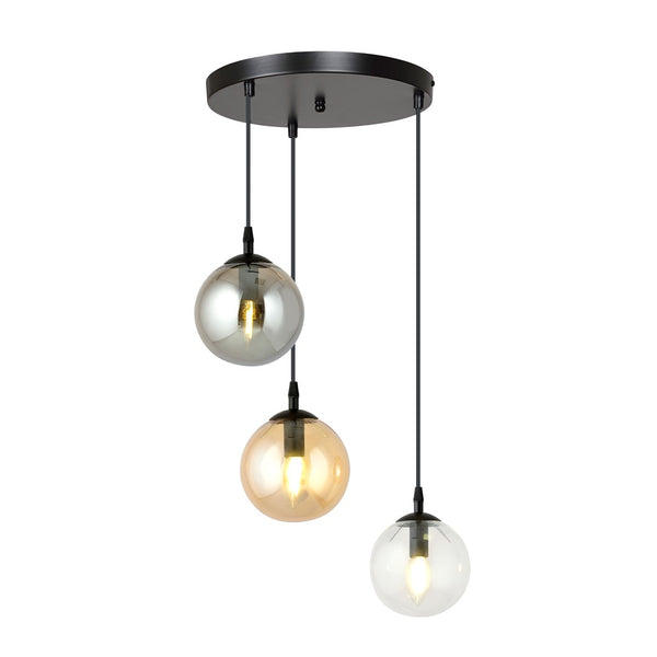 Suspension Cosmo 3 lumières noire, Premium, mix