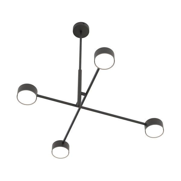 Suspension Natsu 4 lumières noire