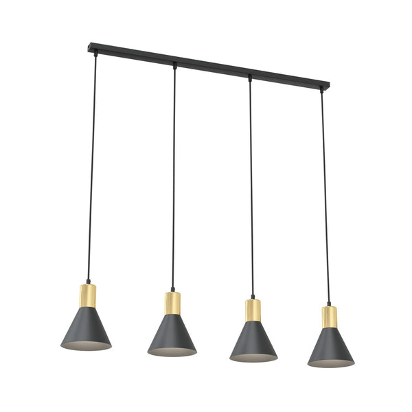 Suspension Rosa noire, 4 lumières