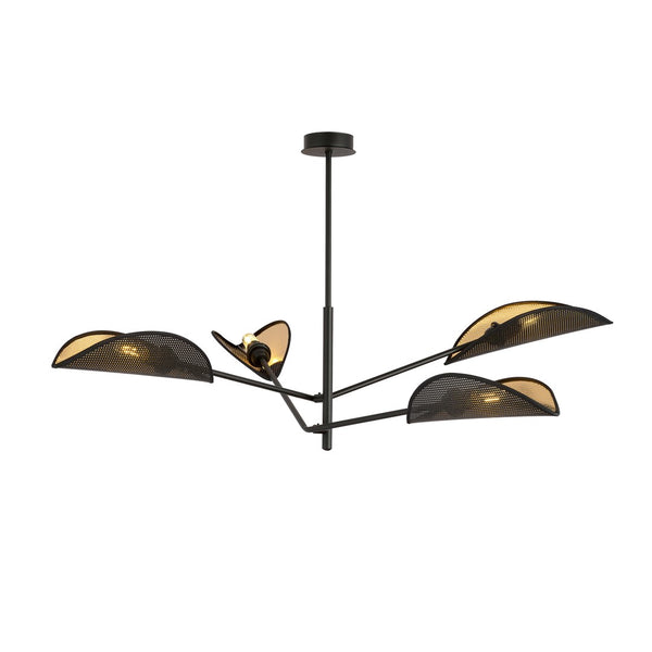 Plafonnier Vene 4 lumières noir et doré