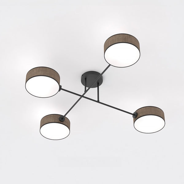 Plafonnier Maga 4 lumières marron