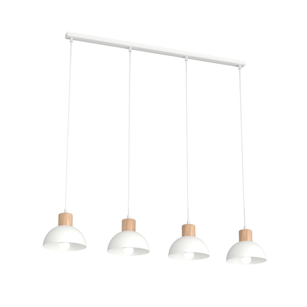 Suspension Seco blanche, 4 lumières