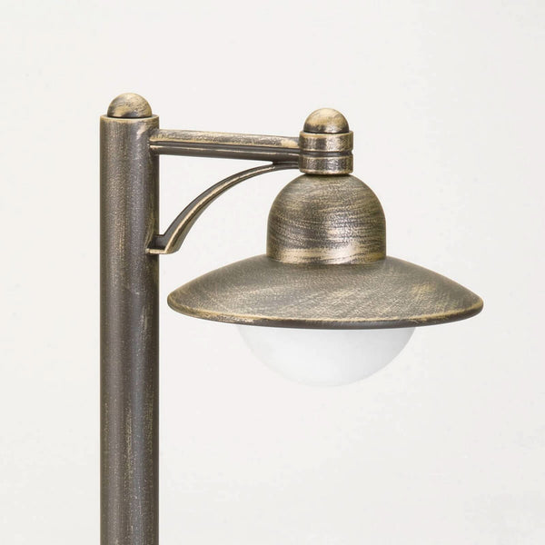 Borne lumineuse d'extérieur Carla en verre, marron et blanc, hauteur 90 cm, IP44