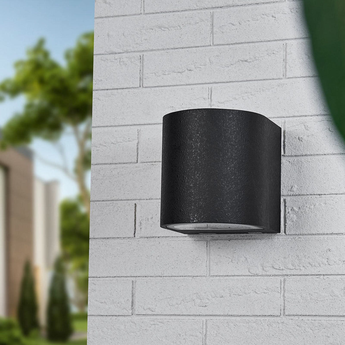 Applique d'extérieur LED Lenis en aluminium, noir, hauteur 15 cm, IP44, 3000 K, 6,7 W, largeur 14 cm