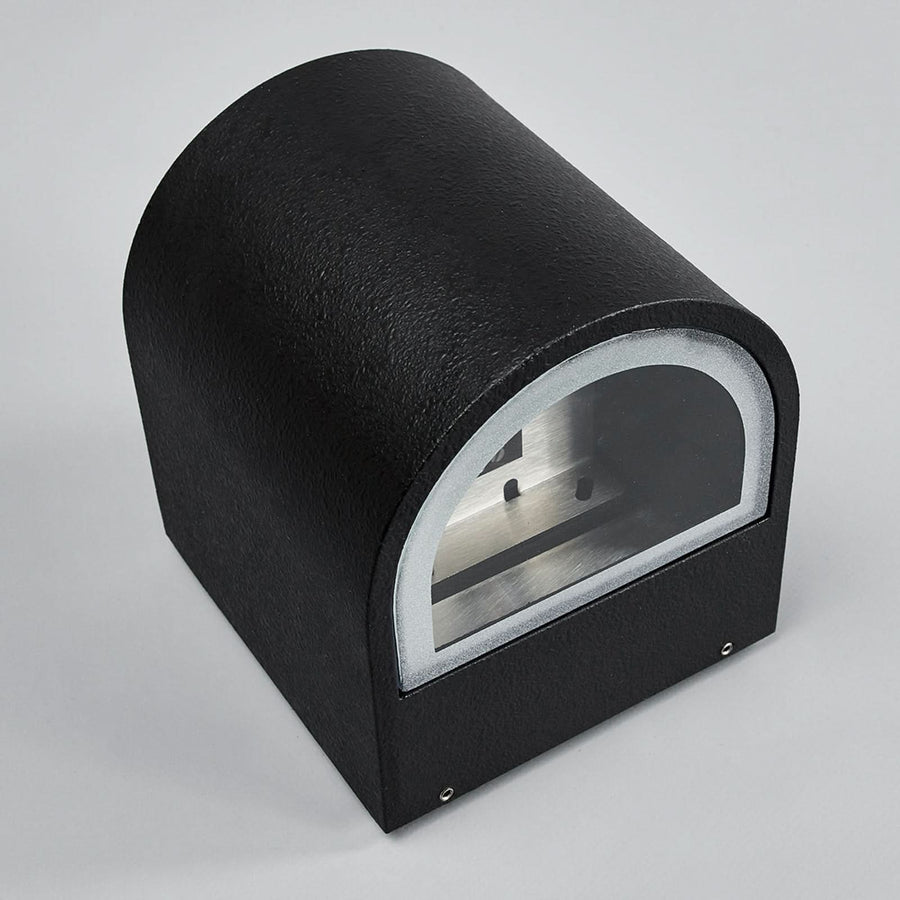 Applique d'extérieur LED Lenis en aluminium, noir, hauteur 15 cm, IP44, 3000 K, 6,7 W, largeur 14 cm, modèle 2