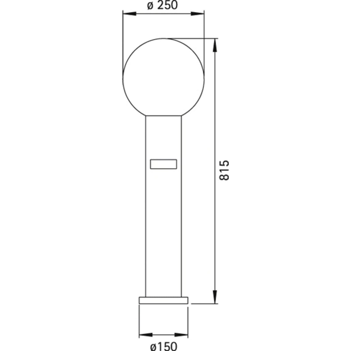Borne lumineuse d'extérieur en verre, noir et transparent, hauteur 81,5 cm, IP44