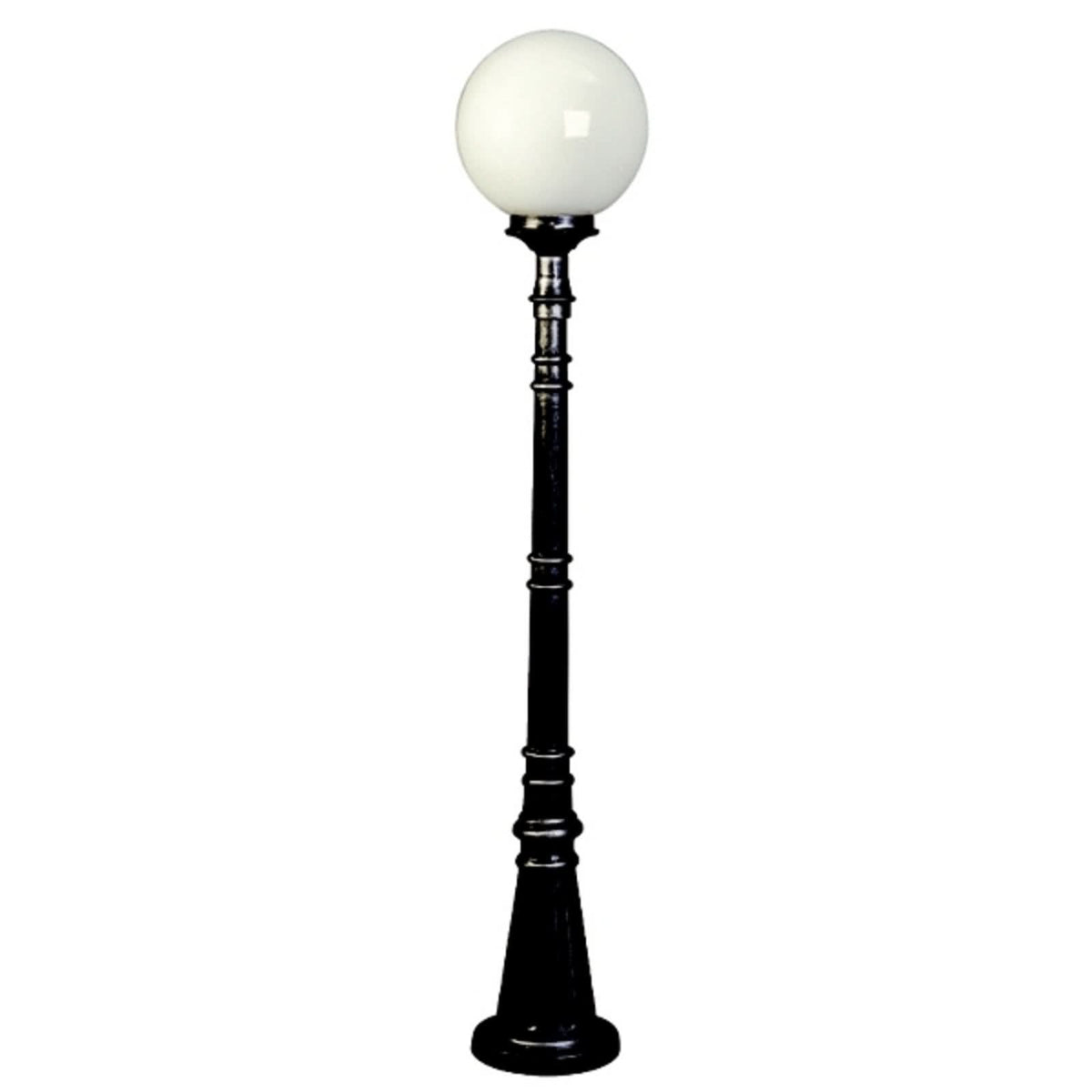 Borne lumineuse d'extérieur 161 en verre, noir et argenté, hauteur 134 cm, IP44
