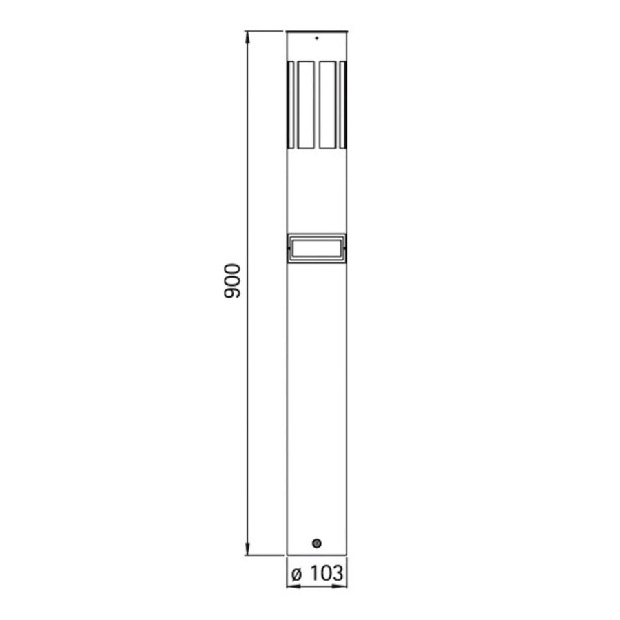 Borne lumineuse d'extérieur 475 en verre, acier inoxydable et blanc, Ø 10,3 cm, IP44
