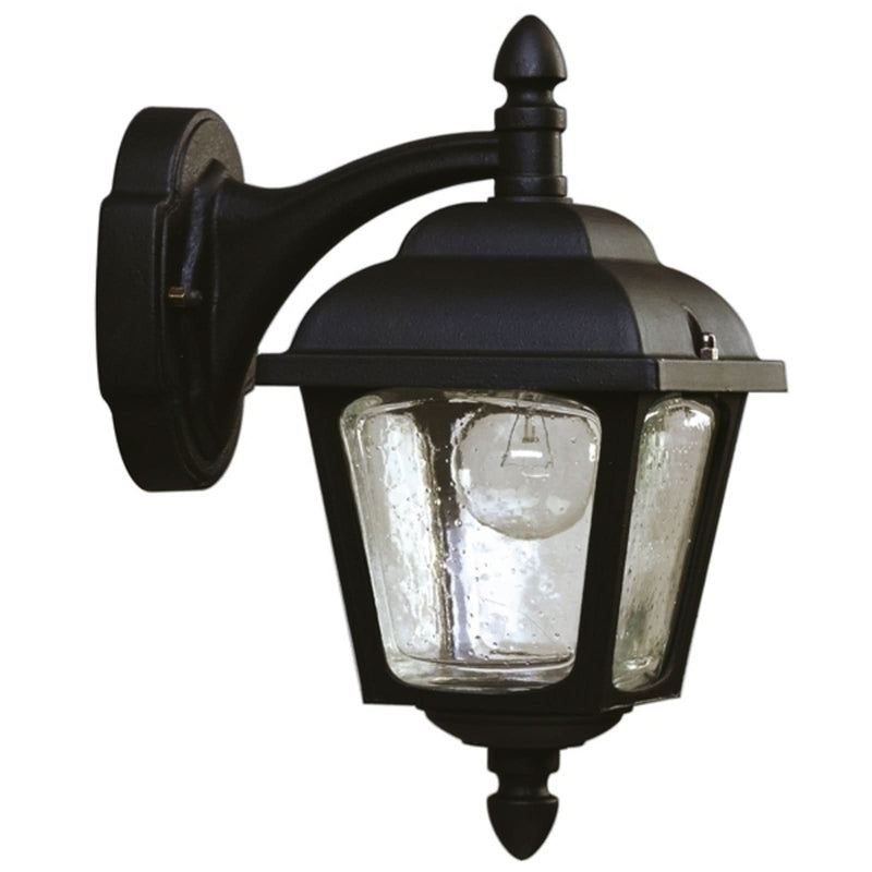 Applique d'extérieur Rustique 716 en verre, noir, hauteur 35 cm, IP44