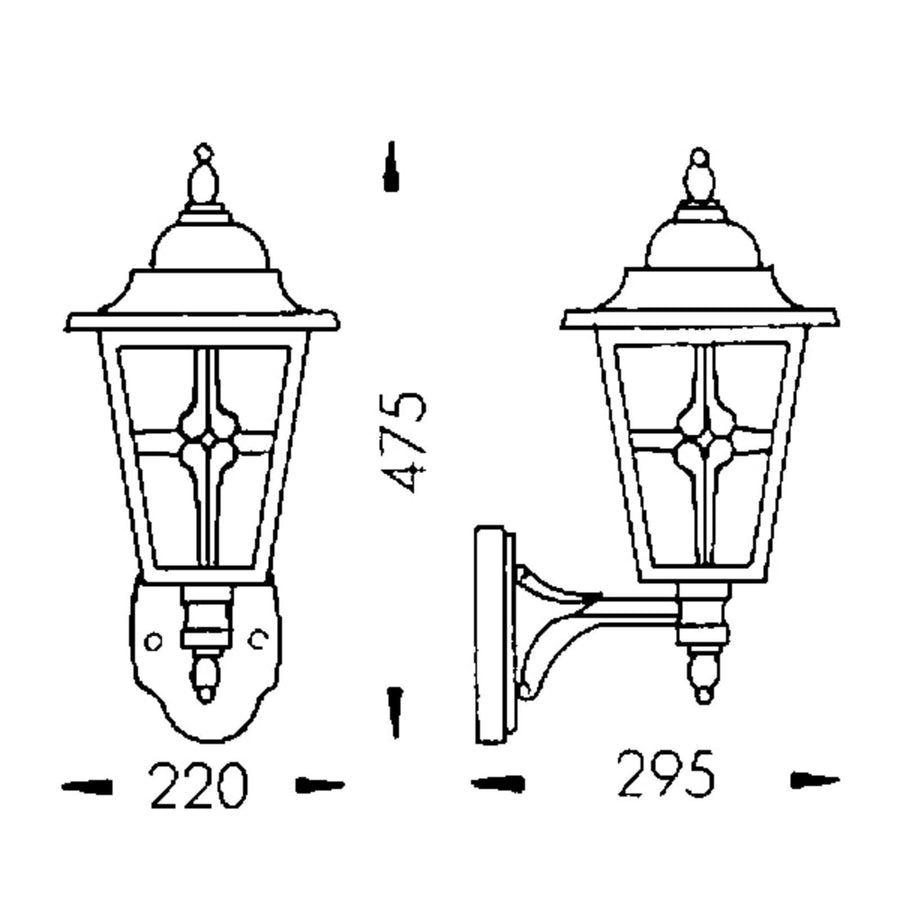 Applique d'extérieur 763 en verre, marron et laiton, hauteur 47,5 cm
