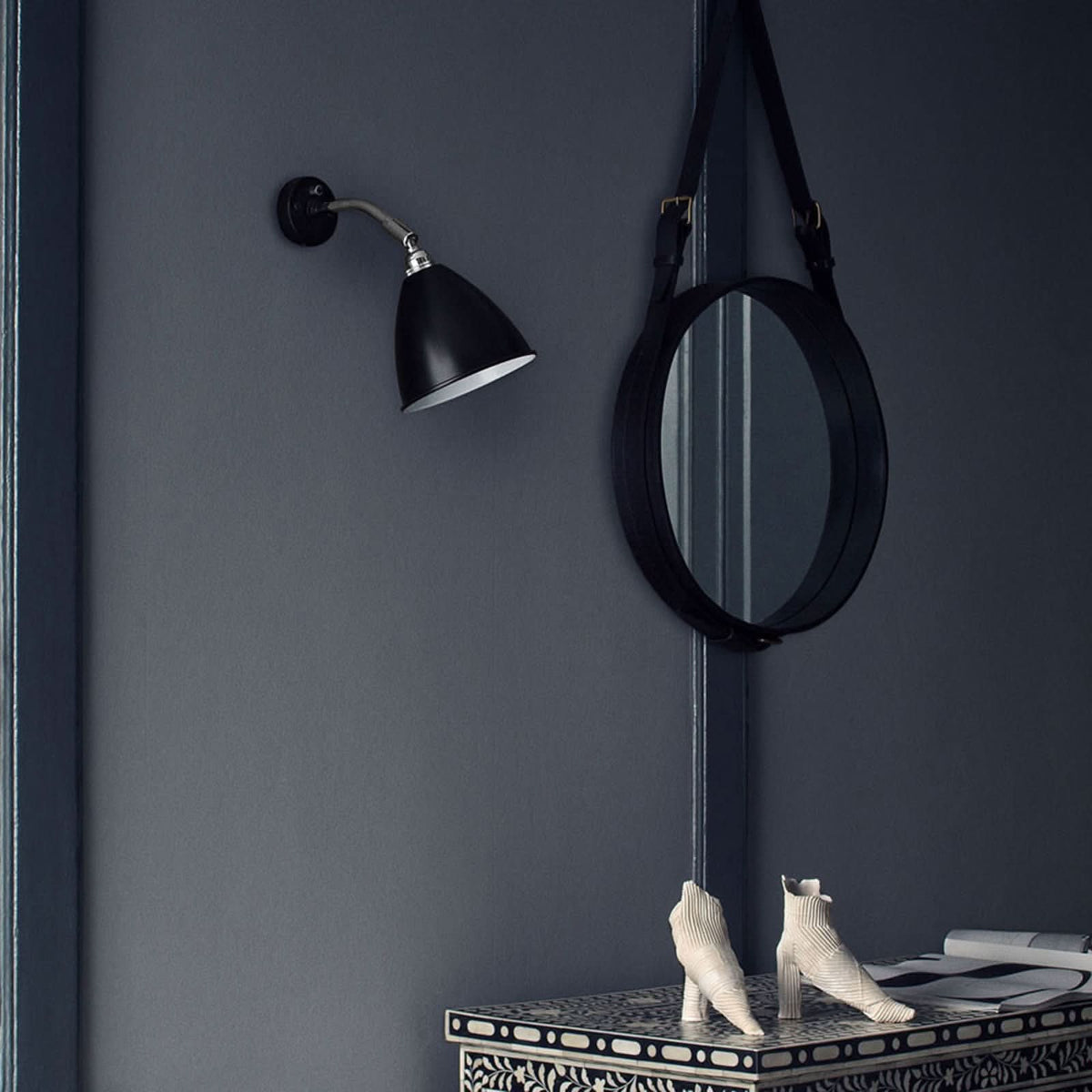 Applique murale Bestlite BL7 en laiton, noir et chromé, Ø 16 cm