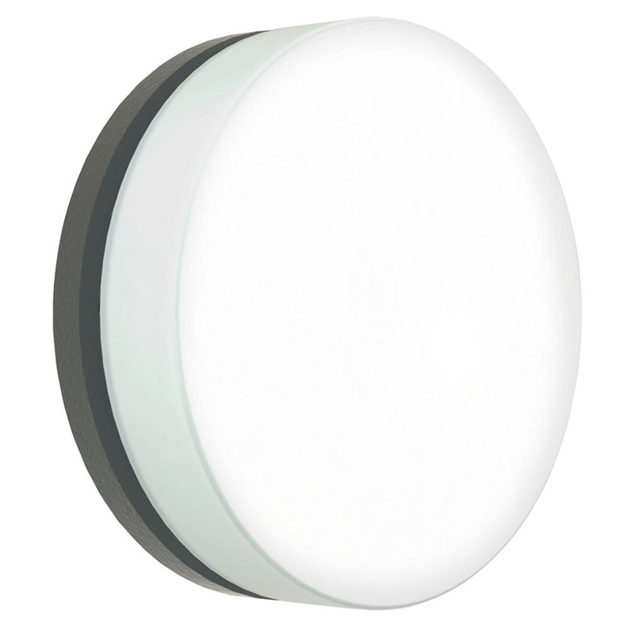Applique d'extérieur LED 6309 en verre, anthracite et blanc, Ø 31 cm, IP65