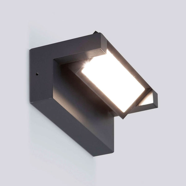 Applique d'extérieur LED Wav en verre, anthracite, hauteur 8 cm, IP65