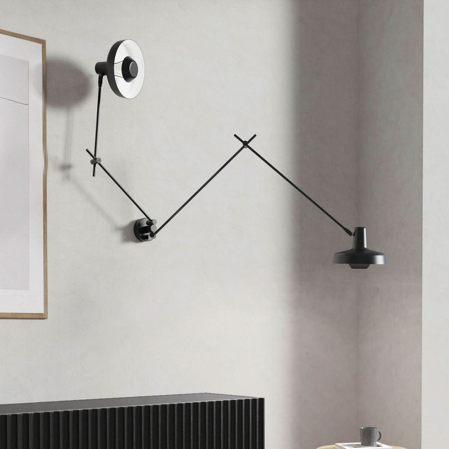 Applique murale Arigato en aluminium, noir, 2 lumières, Ø 23 cm
