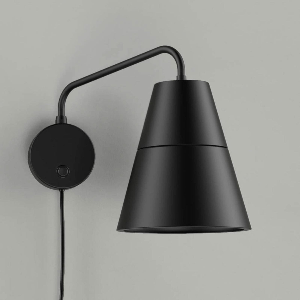 Applique murale Ili Ili en aluminium, noir, Ø 18,5 cm