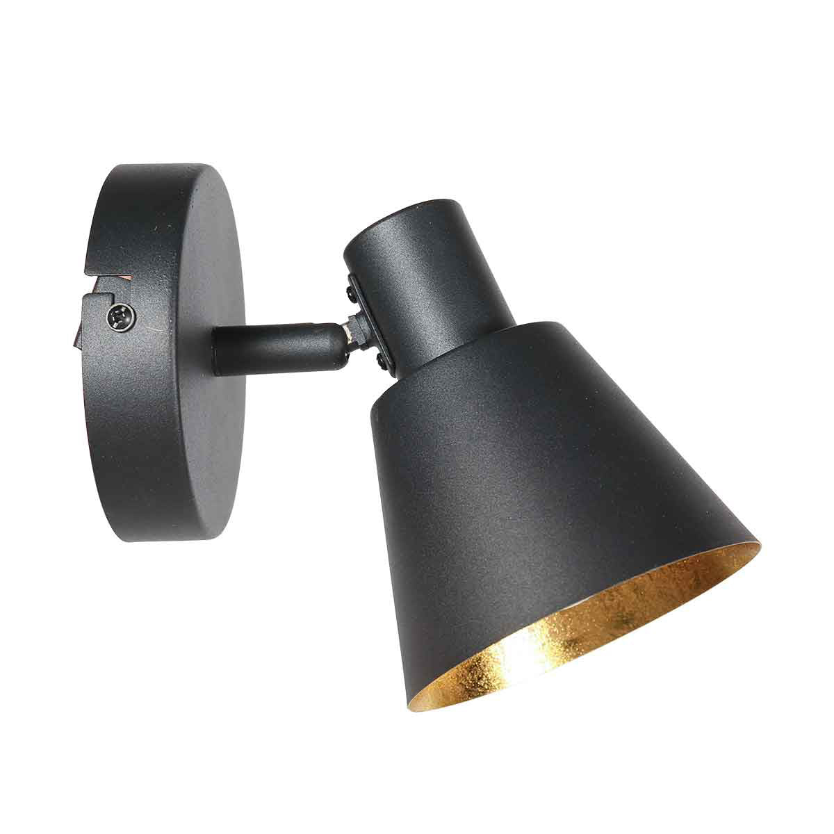 Spot / applique murale 1 lumière Oeroe 4113ZW noire avec douille E14