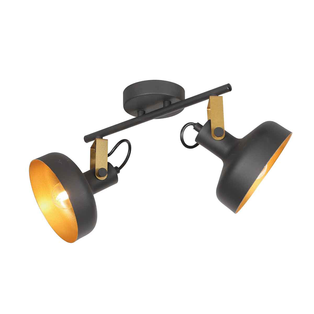 Spot/applique murale noire à 2 lampes Prato 4119ZW