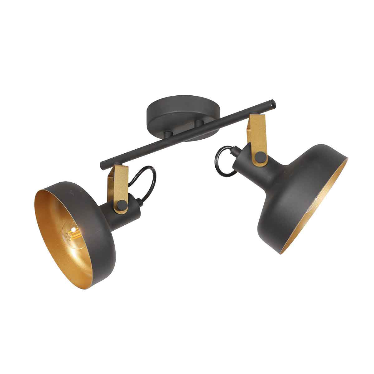 Spot/applique murale noire à 2 lampes Prato 4119ZW
