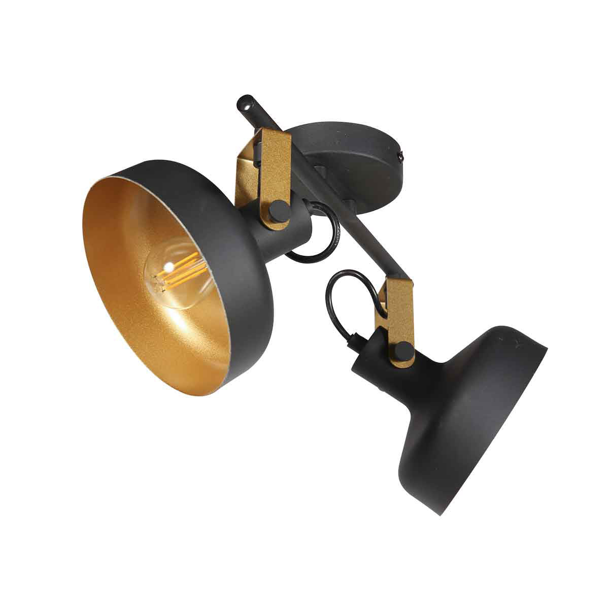 Spot/applique murale noire à 2 lampes Prato 4119ZW
