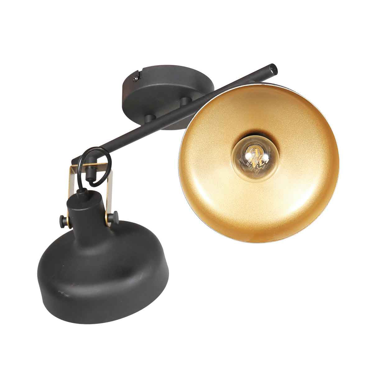 Spot/applique murale noire à 2 lampes Prato 4119ZW