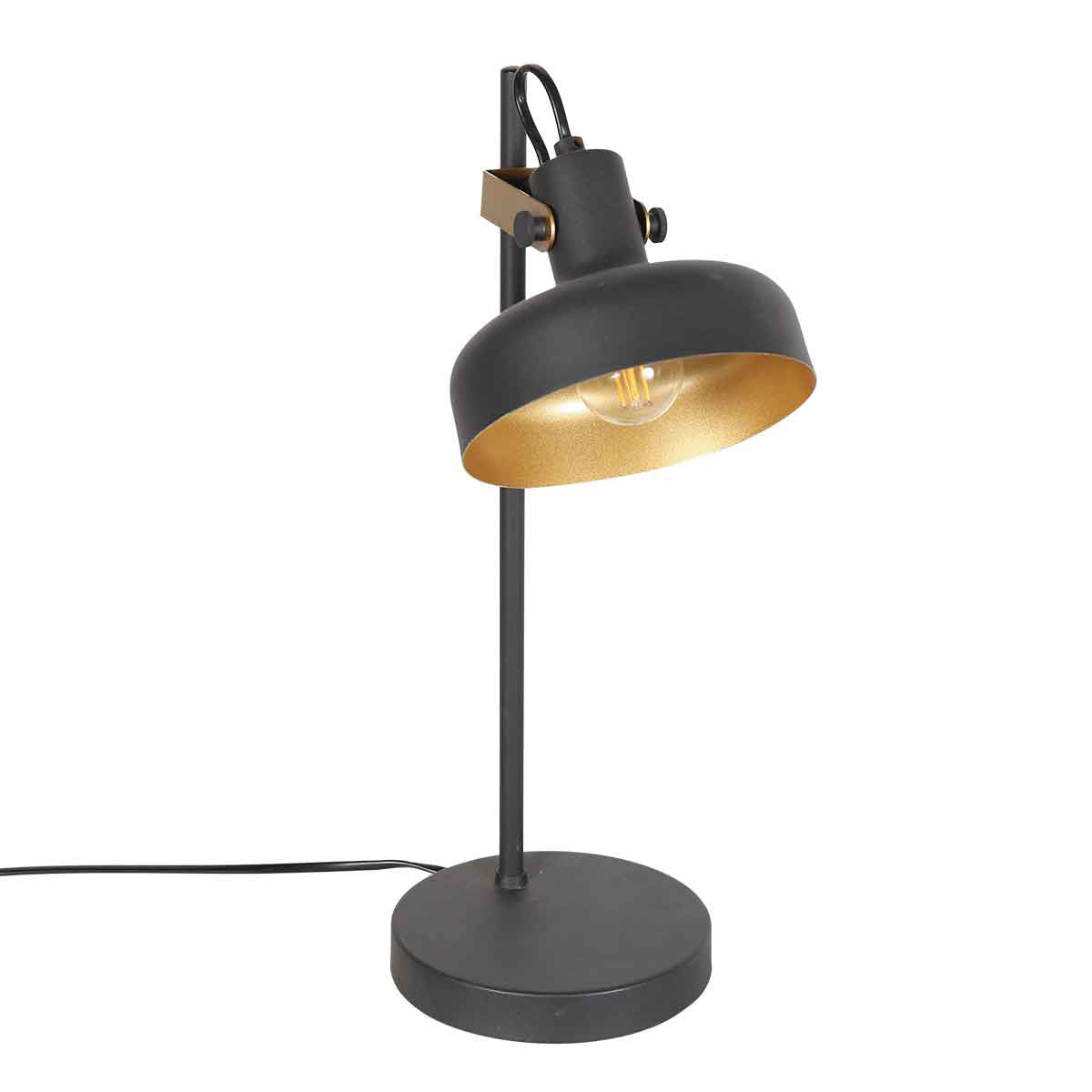 Lampe de table noire à 1 lumière Prato 4120ZW avec culot E14