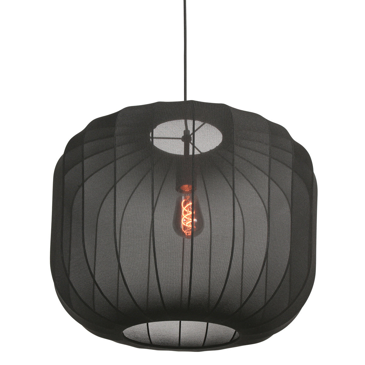Suspension noire Sable 4192ZW – éclairage élégant avec abat-jour en lin luxueux