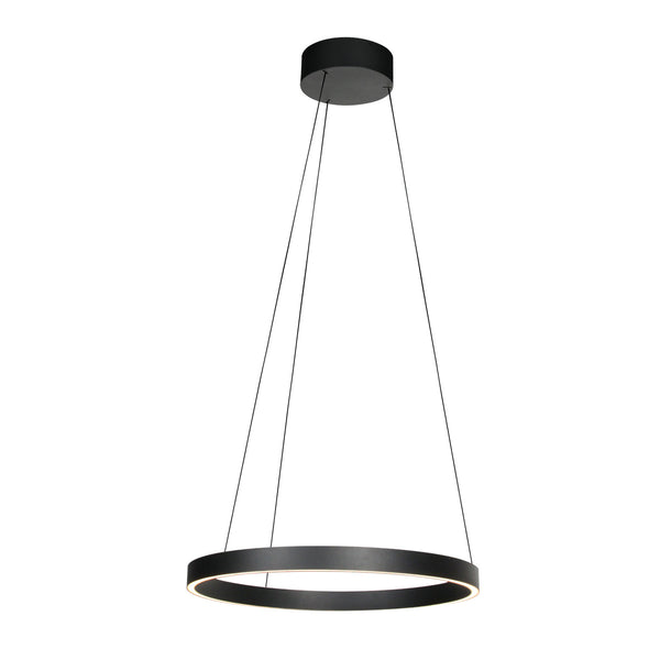 Suspension ronde noire Mykty 4203ZW – diamètre de 60 cm, réglable en hauteur avec Cable Lift, 7800 lumens