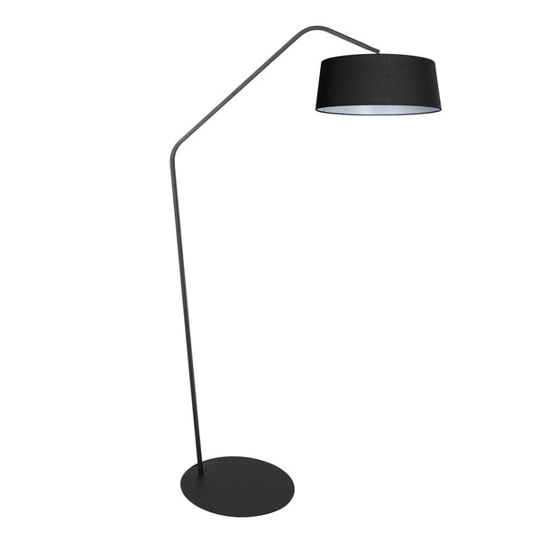 Lampadaire noir Zig-Zag 4255ZW avec abat-jour en lin noir – design unique et utilisation fonctionnelle