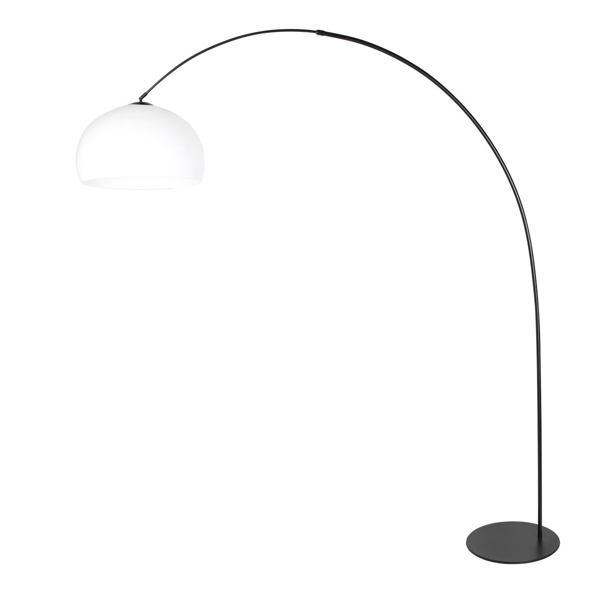 Lampadaire noir Curve 4259ZW avec abat-jour sphérique en plastique blanc – design unique et utilisation fonctionnelle