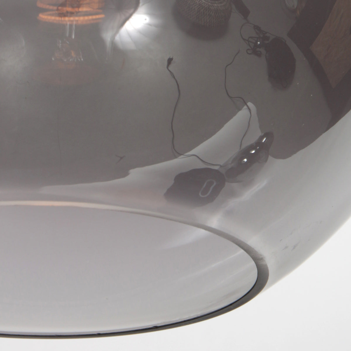 HaloSwap 4294ZW – Suspension noire avec globe en verre fumé Ø30 cm