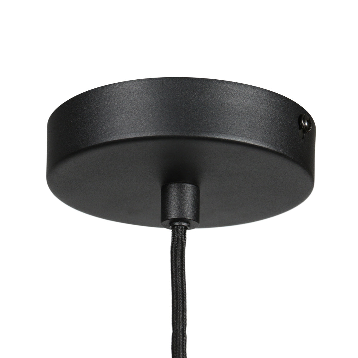 HaloSwap 4298ZW – Suspension noire avec abat-jour en lin translucide d'un diamètre de 25 cm
