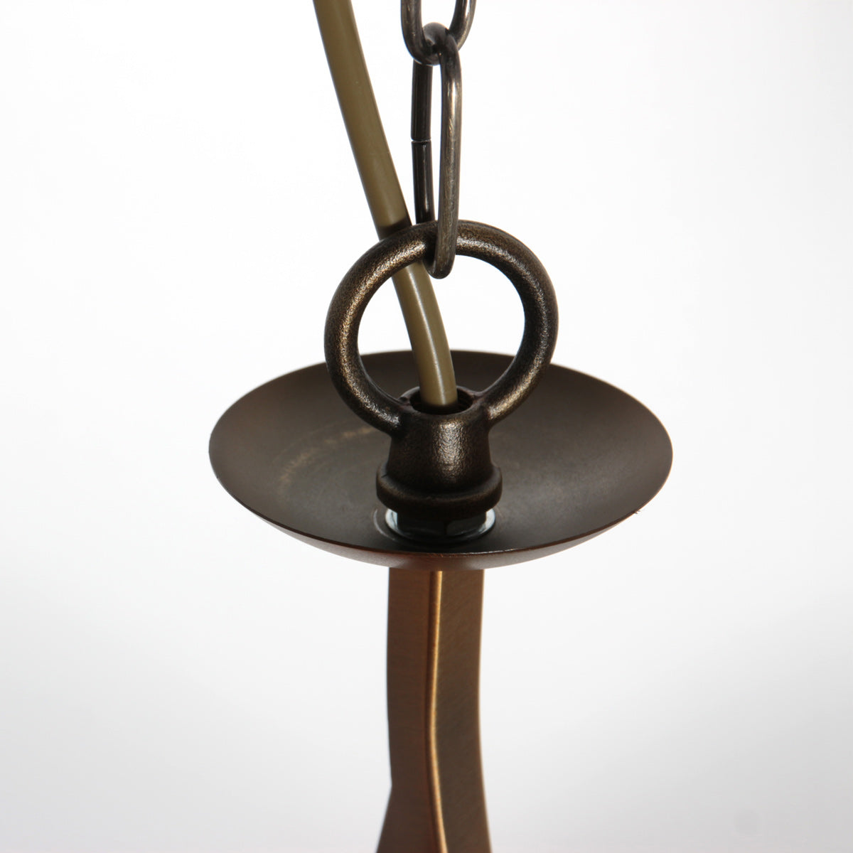 Suspension verre marbré crème Anthéa – abat-jour dôme bronze – vue 4 – Designix.fr